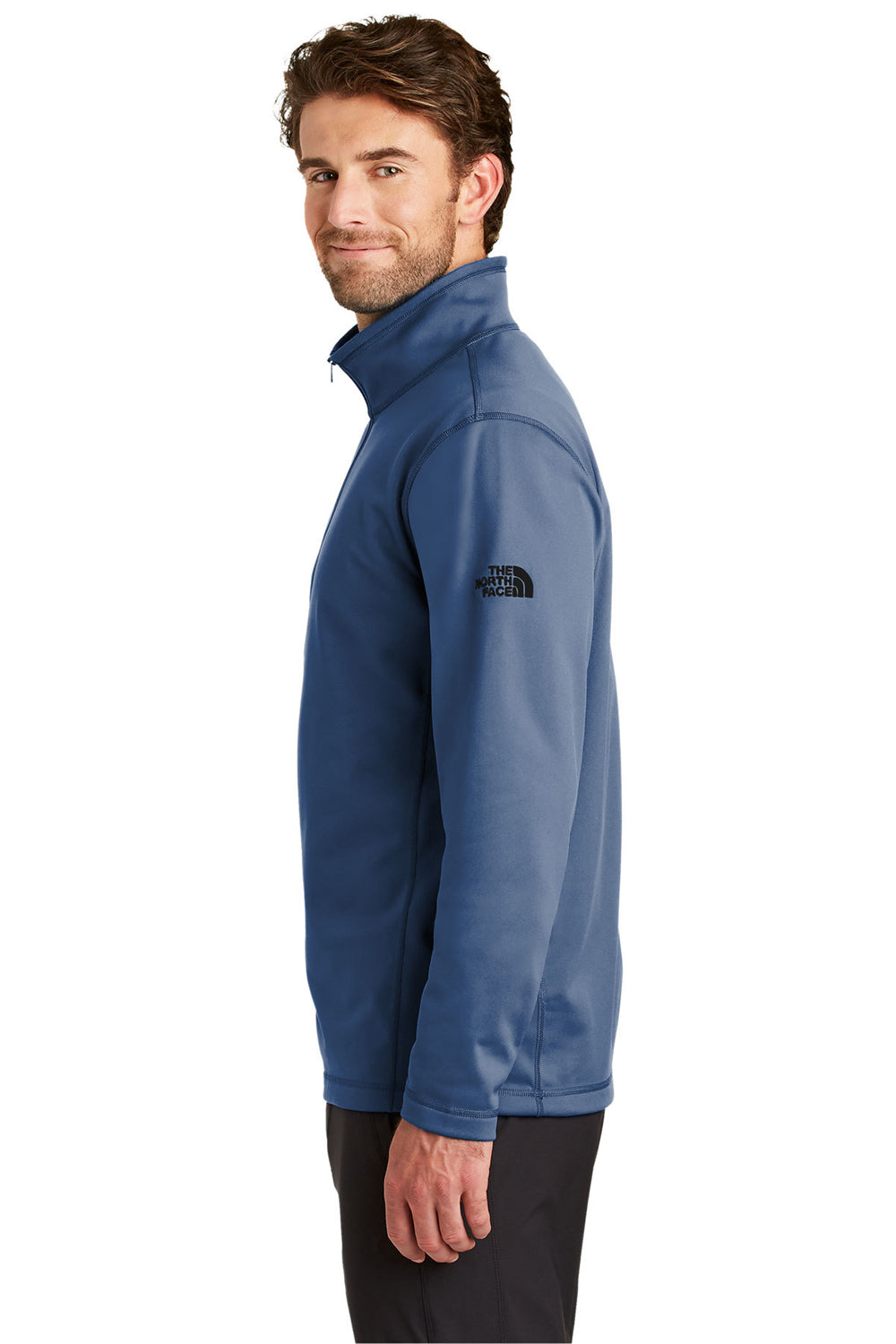 The North Face NF0A3LHB Mens Tech 1/4 Zip Fleece Jacket Blue Wing Side