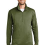 The North Face Mens Tech Pill Resistant Fleece 1/4 Zip Jacket - Burnt Olive Green - Closeout