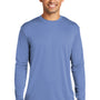 Port & Company Mens Dry Zone Performance Moisture Wicking Long Sleeve Crewneck T-Shirt - Carolina Blue