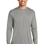 Port & Company Mens Dry Zone Performance Moisture Wicking Long Sleeve Crewneck T-Shirt - Concrete Grey