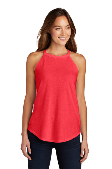 District DT137L Womens Perfect Tri Rocker Tank Top Red Frost Front