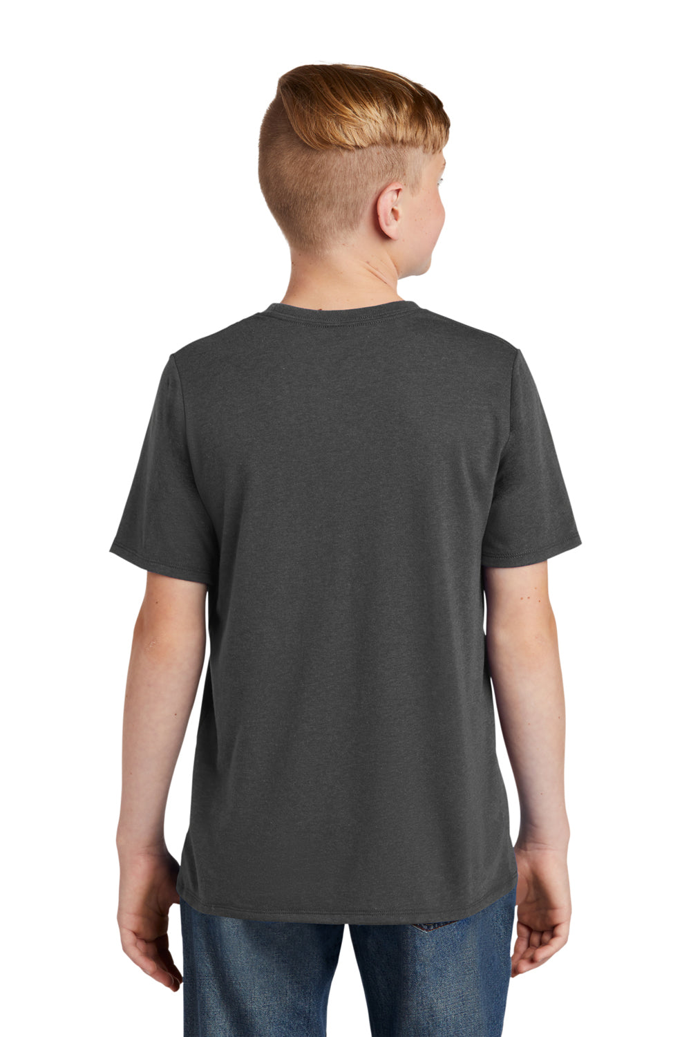 District DT130Y Youth Perfect Tri Short Sleeve Crewneck T-Shirt Charcoal Grey Back