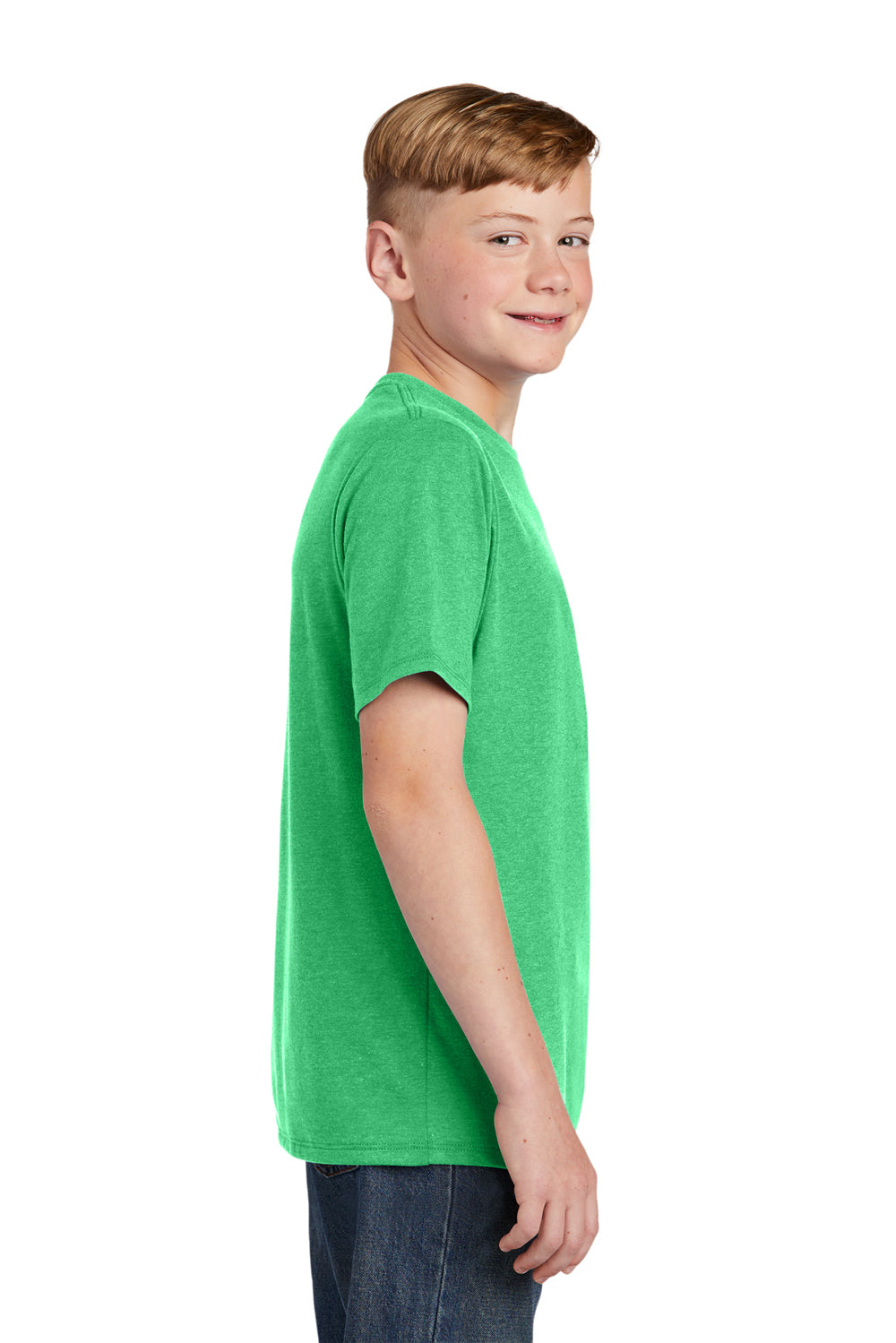 District DT130Y Youth Perfect Tri Short Sleeve Crewneck T-Shirt Green Frost Side