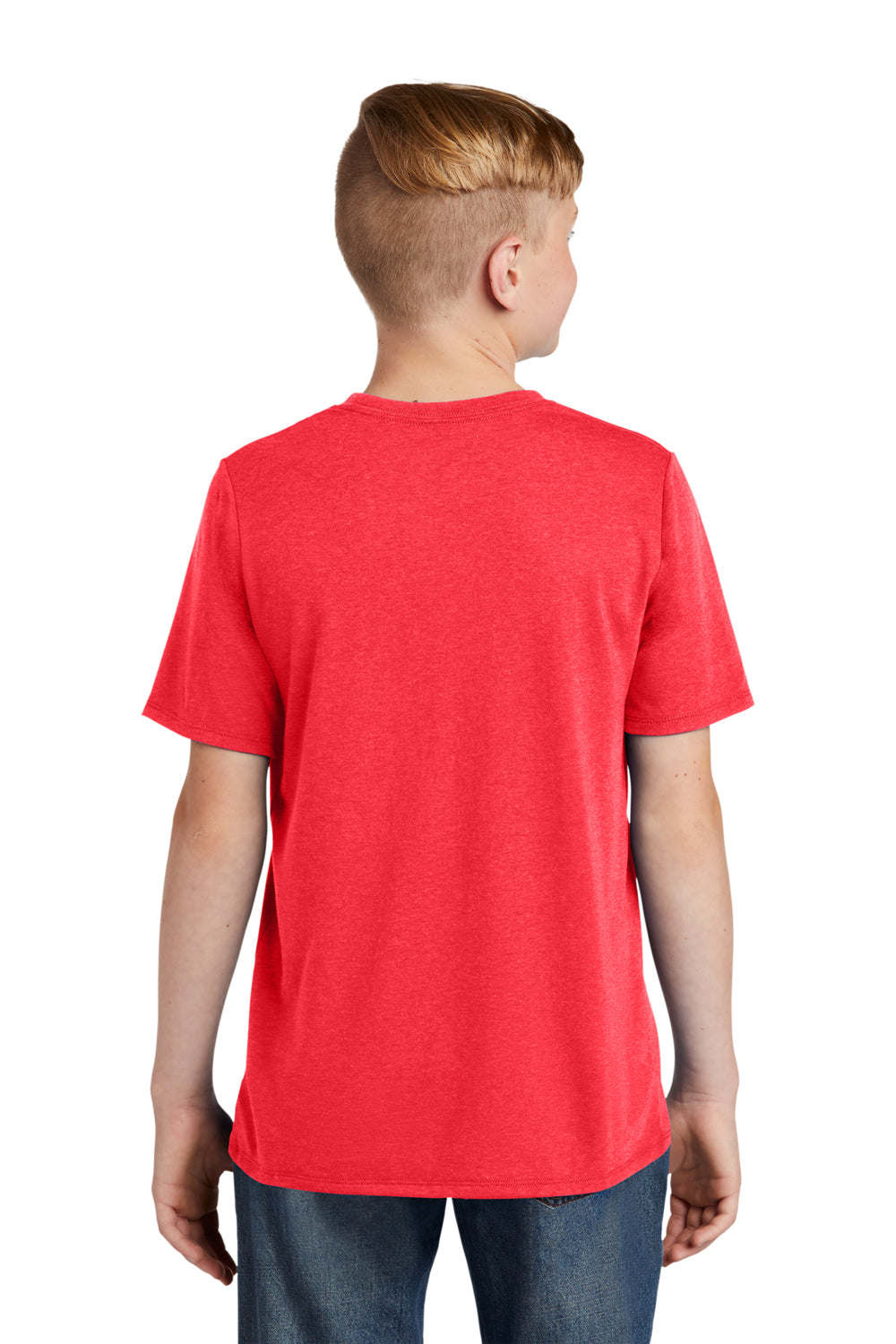 District DT130Y Youth Perfect Tri Short Sleeve Crewneck T-Shirt Red Frost Back