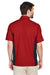 North End 87042 Mens Fuse Short Sleeve Button Down Shirt w/ Pocket Red/Black Back