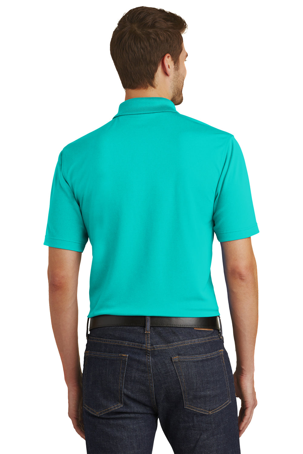 Port Authority K110 Mens Dry Zone Moisture Wicking Short Sleeve Polo Shirt Aquamarine Back