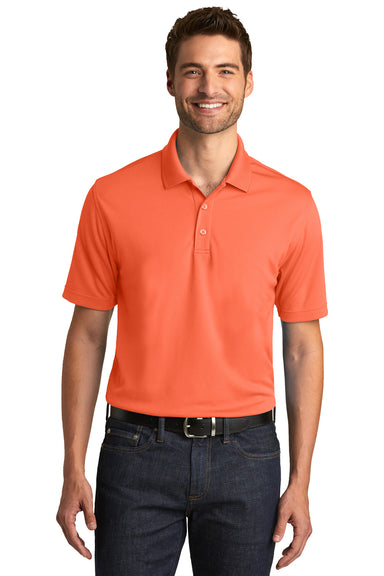 Port Authority K110 Mens Dry Zone Moisture Wicking Short Sleeve Polo Shirt Coral Splash Front