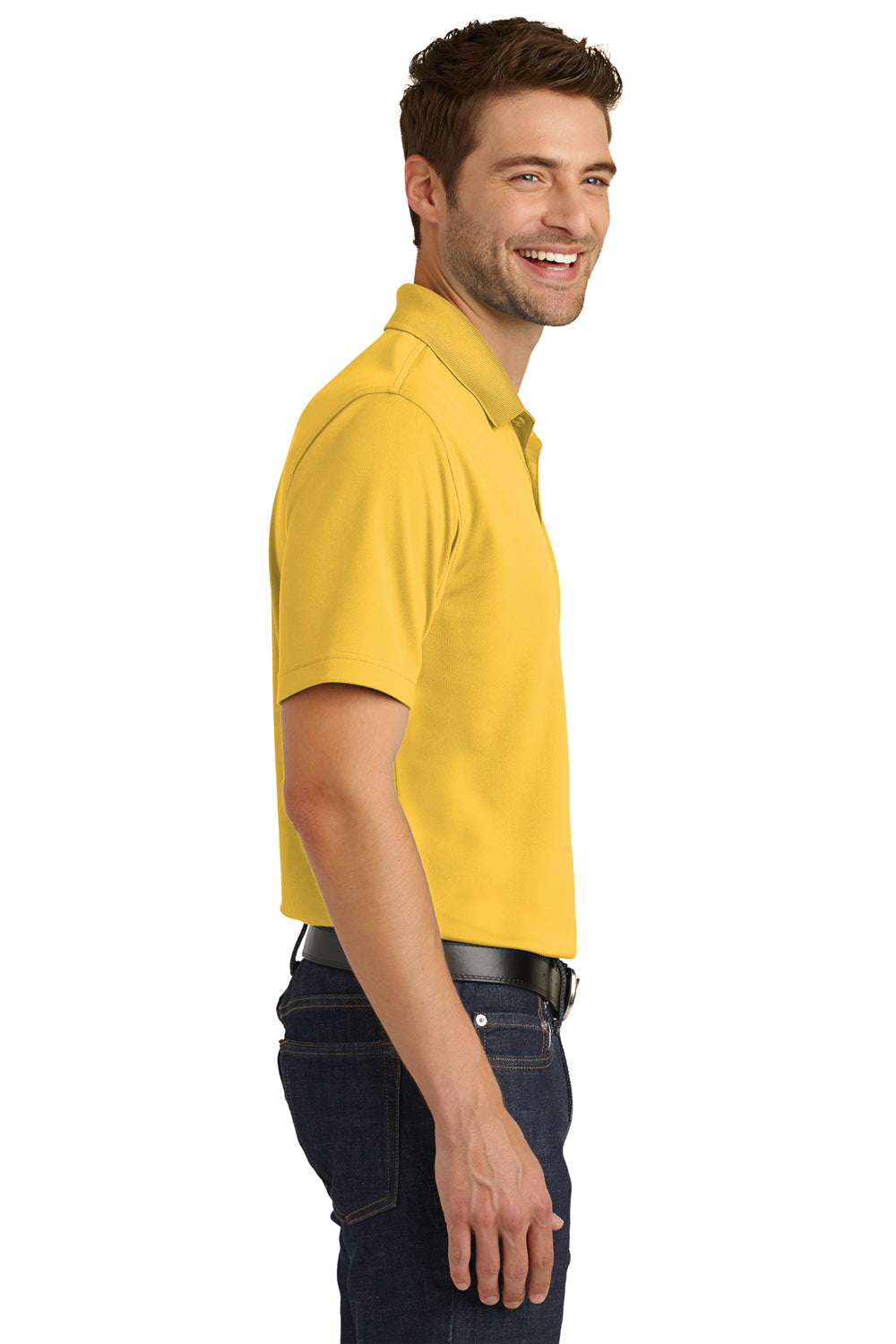 Port Authority K110 Mens Dry Zone Moisture Wicking Short Sleeve Polo Shirt Sunburst Yellow Side
