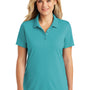 Port Authority Womens Dry Zone Moisture Wicking Short Sleeve Polo Shirt - Aquamarine