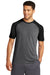 Sport-Tek ST400 Mens Moisture Wicking Short Sleeve Crewneck T-Shirt Heather Dark Grey/Black Triad Front