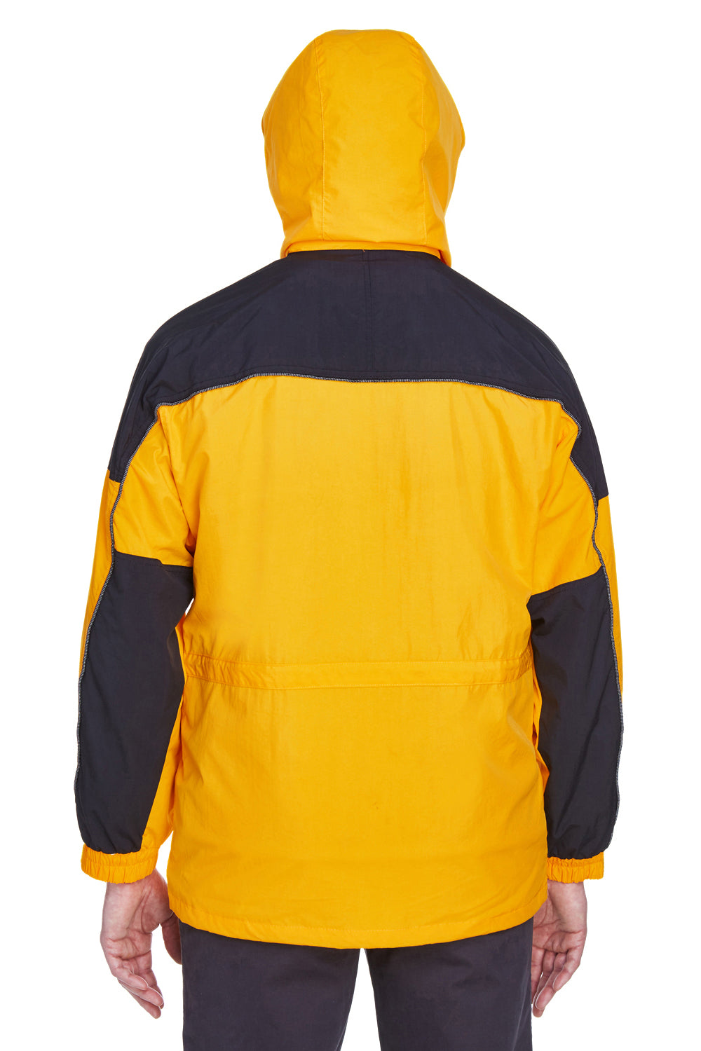 North End 88006 Mens 3-in-1 Full Zip Hooded Jacket Yellow/Black Back
