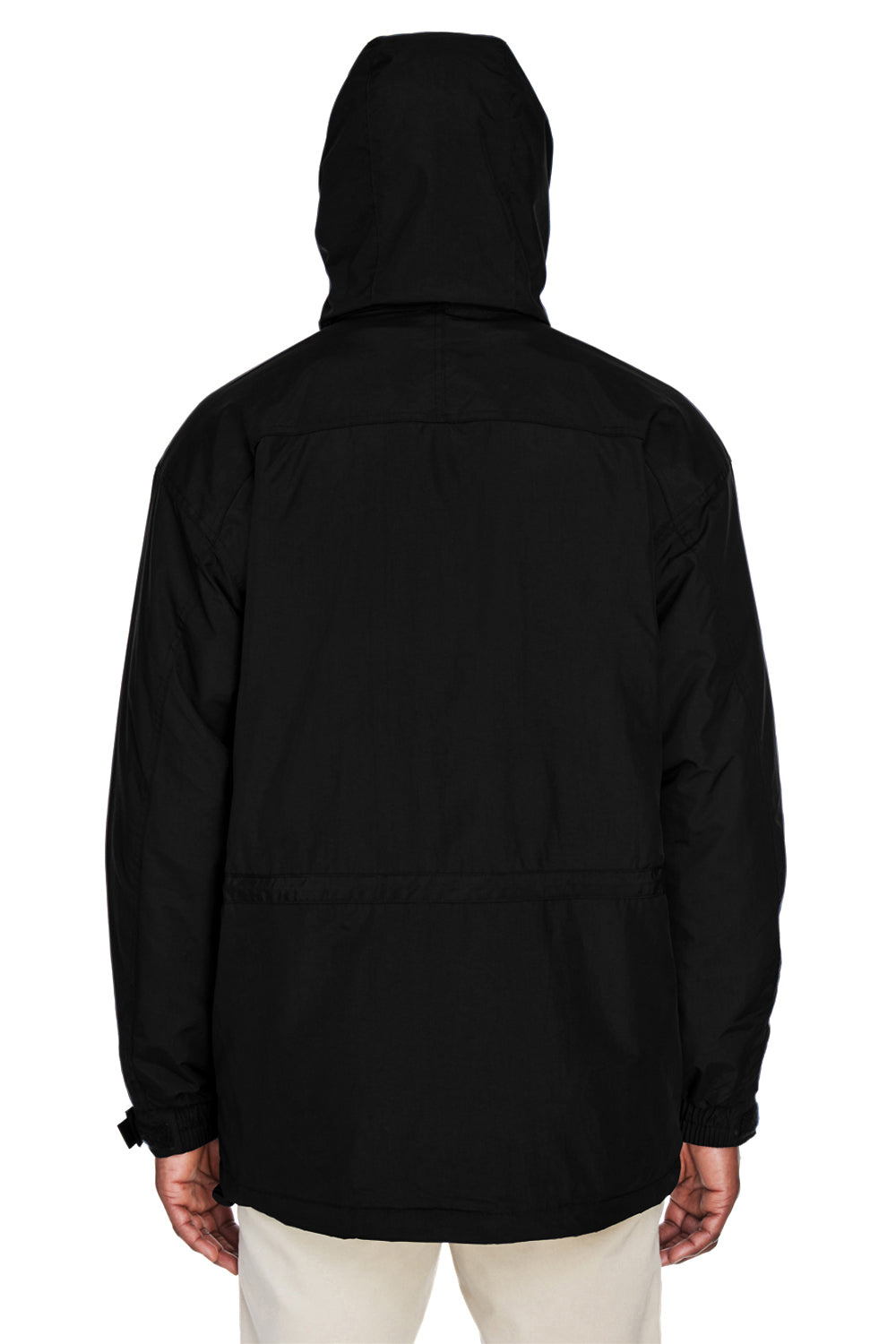 North End 88007 Mens 3-in-1 Full Zip Hooded Jacket Black Back