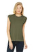 Bella + Canvas 8804 Womens Flowy Muscle Tank Top Heather Olive Green Front