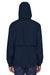 North End 88083 Mens Techno Lite Water Resistant Full Zip Hooded Jacket Navy Blue Back
