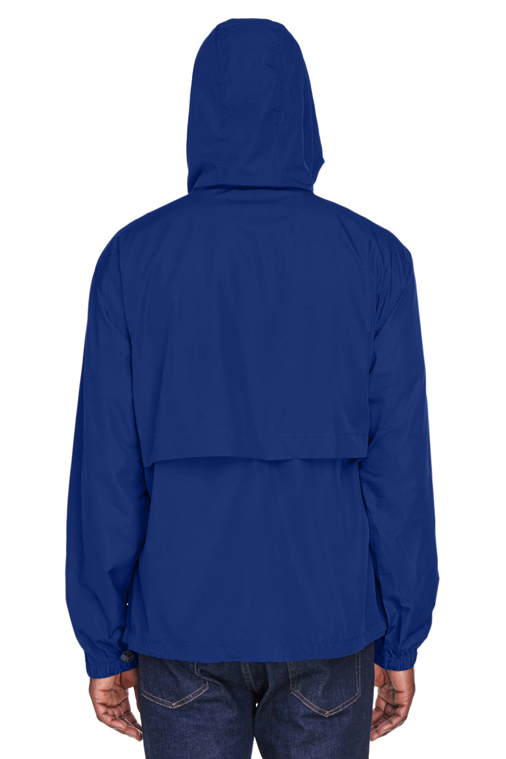 North End 88083 Mens Techno Lite Water Resistant Full Zip Hooded Jacket Royal Blue Back