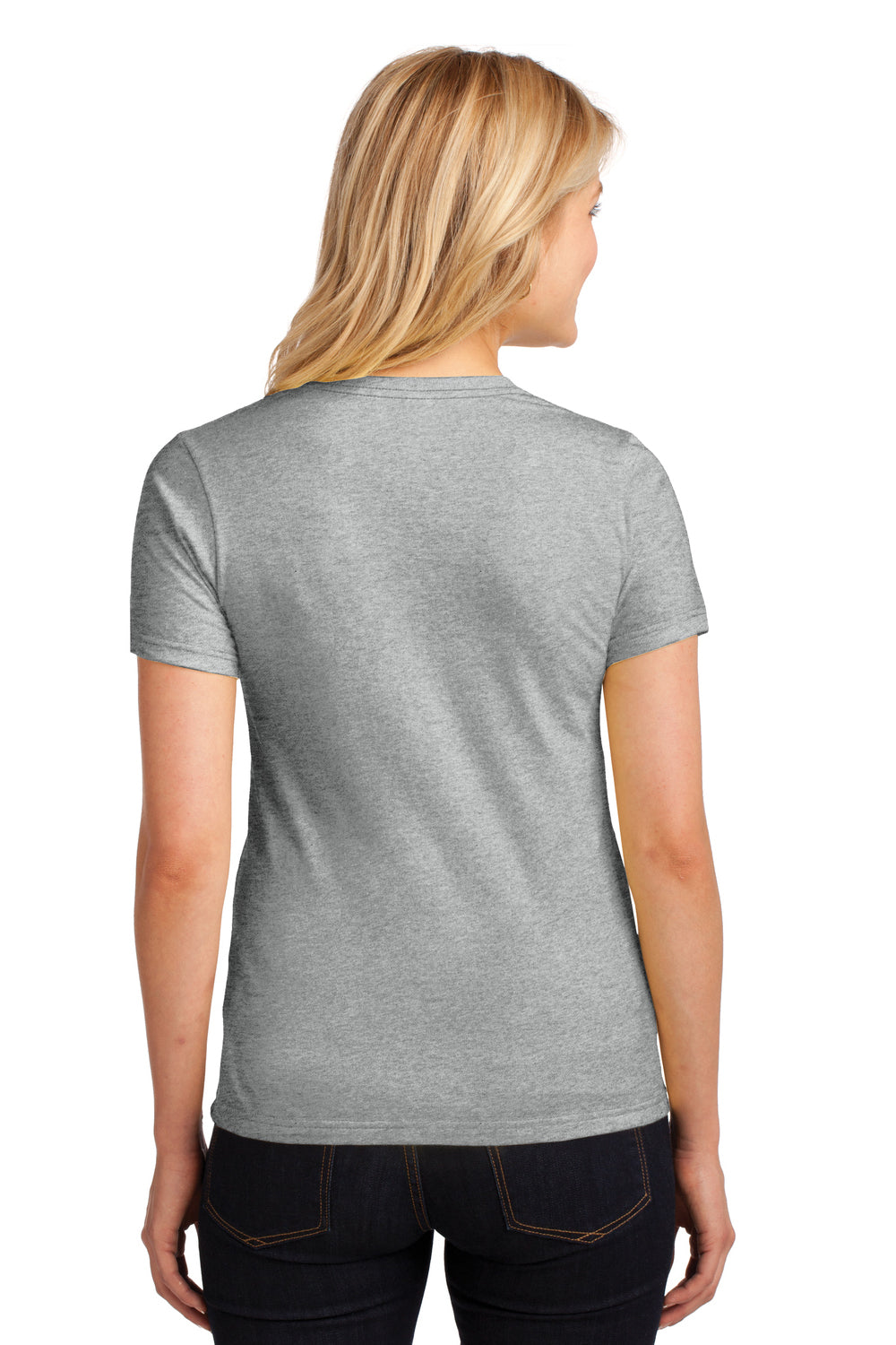 Anvil 880 Womens Short Sleeve Crewneck T-Shirt Heather Grey Back