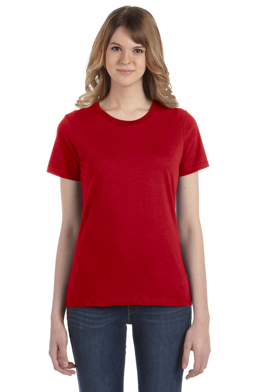 Anvil 880 Womens Short Sleeve Crewneck T-Shirt Red Front