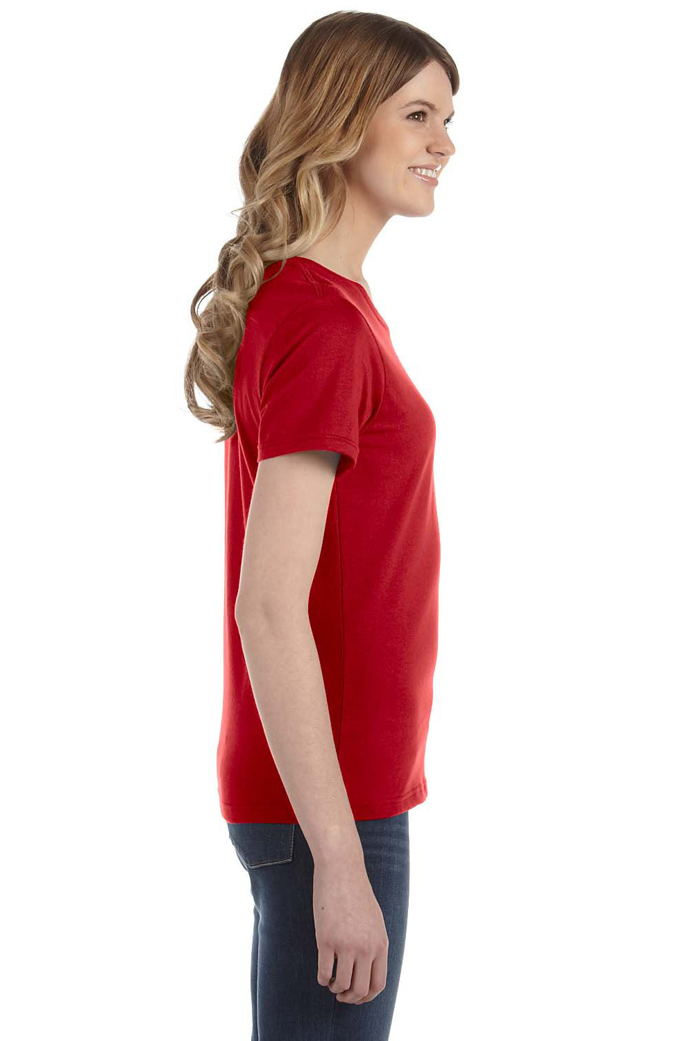 Anvil 880 Womens Short Sleeve Crewneck T-Shirt Red Side