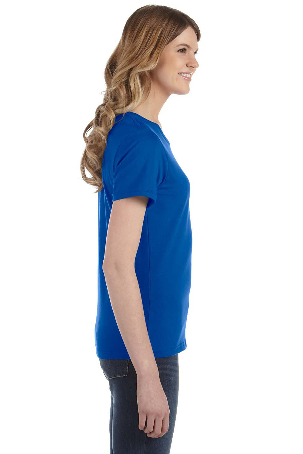 Anvil 880 Womens Short Sleeve Crewneck T-Shirt Royal Blue Side