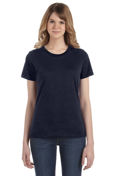 Anvil 880 Womens Short Sleeve Crewneck T-Shirt Navy Blue Front