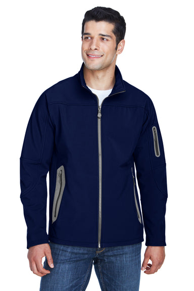 North End 88138 Mens Technical Water Resistant Full Zip Jacket Navy Blue Front