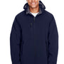 North End Mens Glacier Water Resistant Full Zip Hooded Jacket - Classic Navy Blue