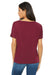 Bella + Canvas 8815 Womens Slouchy Short Sleeve V-Neck T-Shirt Maroon Back