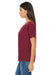 Bella + Canvas 8815 Womens Slouchy Short Sleeve V-Neck T-Shirt Maroon Side