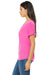 Bella + Canvas 8815 Womens Slouchy Short Sleeve V-Neck T-Shirt Berry Pink Side