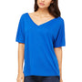 Bella + Canvas Womens Slouchy Short Sleeve V-Neck T-Shirt - True Royal Blue - Closeout