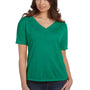 Bella + Canvas Womens Slouchy Short Sleeve V-Neck T-Shirt - Kelly Green - Closeout