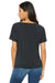 Bella + Canvas 8815 Womens Slouchy Short Sleeve V-Neck T-Shirt Charcoal Black Triblend Back