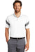 Nike 881657 Mens Commander Dri-Fit Moisture Wicking Short Sleeve Polo Shirt White/Black Front