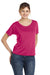 Bella + Canvas 8816 Womens Slouchy Short Sleeve Wide Neck T-Shirt Berry Pink Front