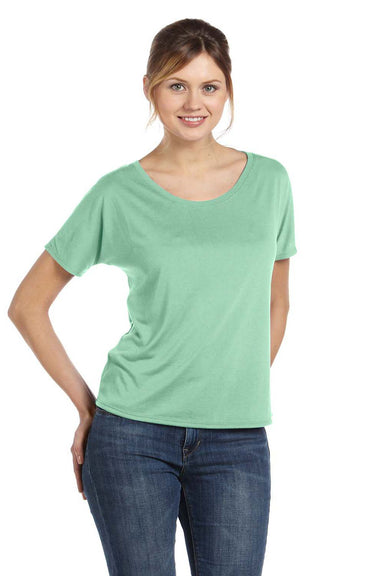 Bella + Canvas 8816 Womens Slouchy Short Sleeve Wide Neck T-Shirt Mint Green Front