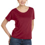 Bella + Canvas Womens Slouchy Short Sleeve Wide Neck T-Shirt - Maroon Marble