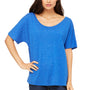 Bella + Canvas Womens Slouchy Short Sleeve Wide Neck T-Shirt - True Royal Blue Triblend