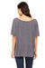 Bella + Canvas 8816 Womens Slouchy Short Sleeve Wide Neck T-Shirt Asphalt Grey Slub Back