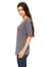 Bella + Canvas 8816 Womens Slouchy Short Sleeve Wide Neck T-Shirt Asphalt Grey Slub Side