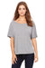 Bella + Canvas 8816 Womens Slouchy Short Sleeve Wide Neck T-Shirt Heather Deep Grey Speckled Front
