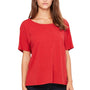 Bella + Canvas Womens Slouchy Short Sleeve Wide Neck T-Shirt - Red Speckled