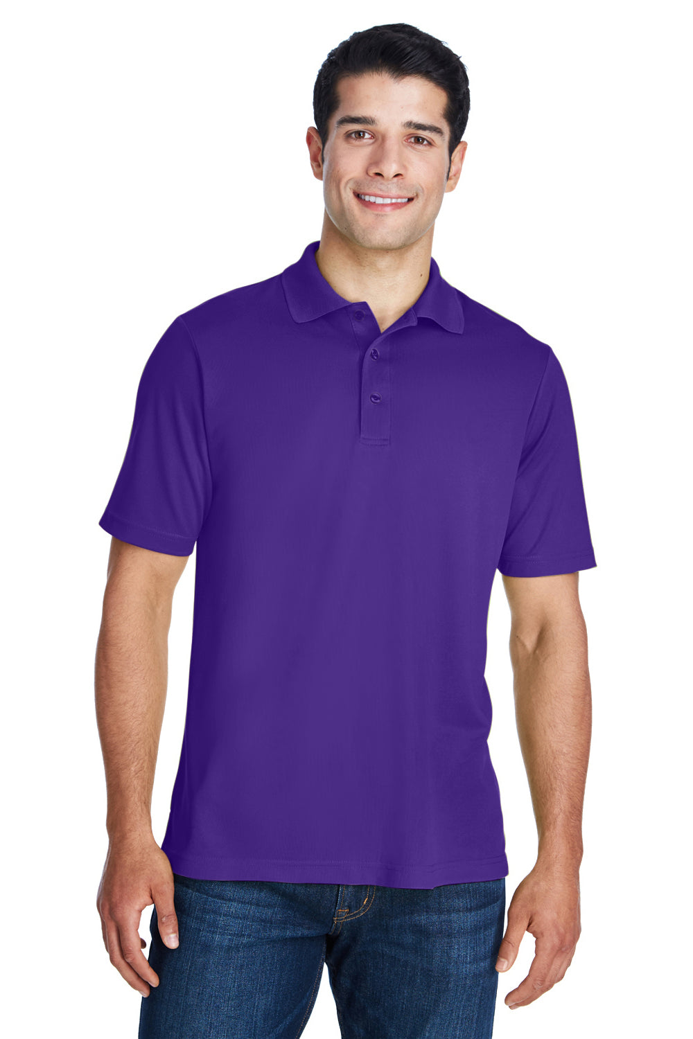 Core 365 88181 Mens Origin Performance Moisture Wicking Short Sleeve Polo Shirt Purple Front