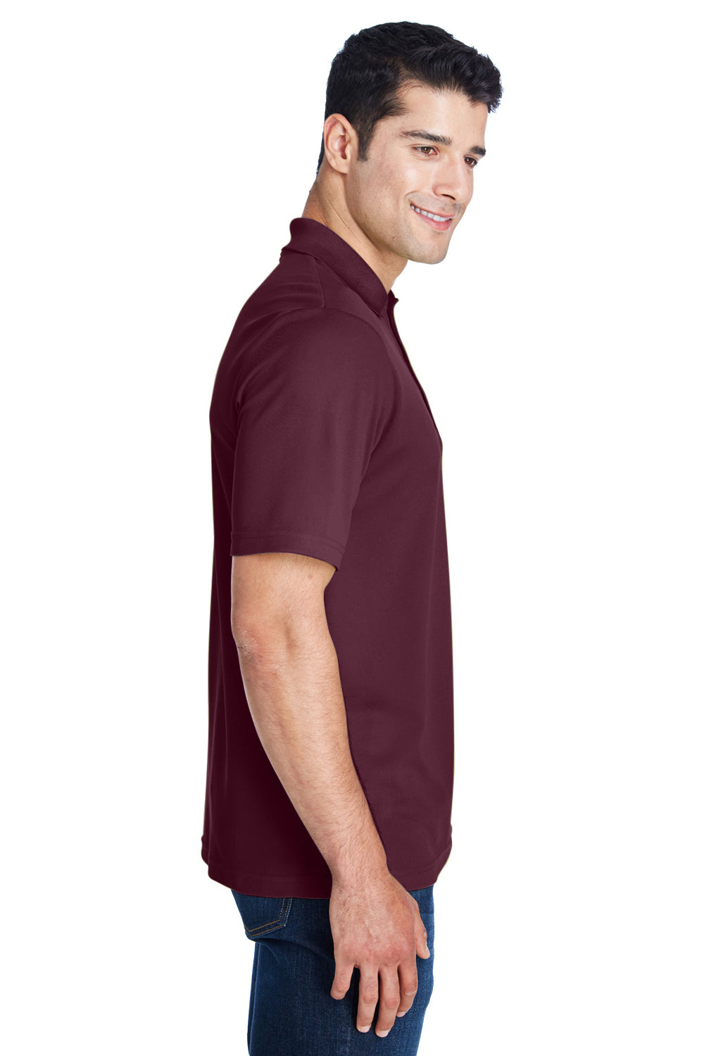 Core 365 88181 Mens Origin Performance Moisture Wicking Short Sleeve Polo Shirt Burgundy Side