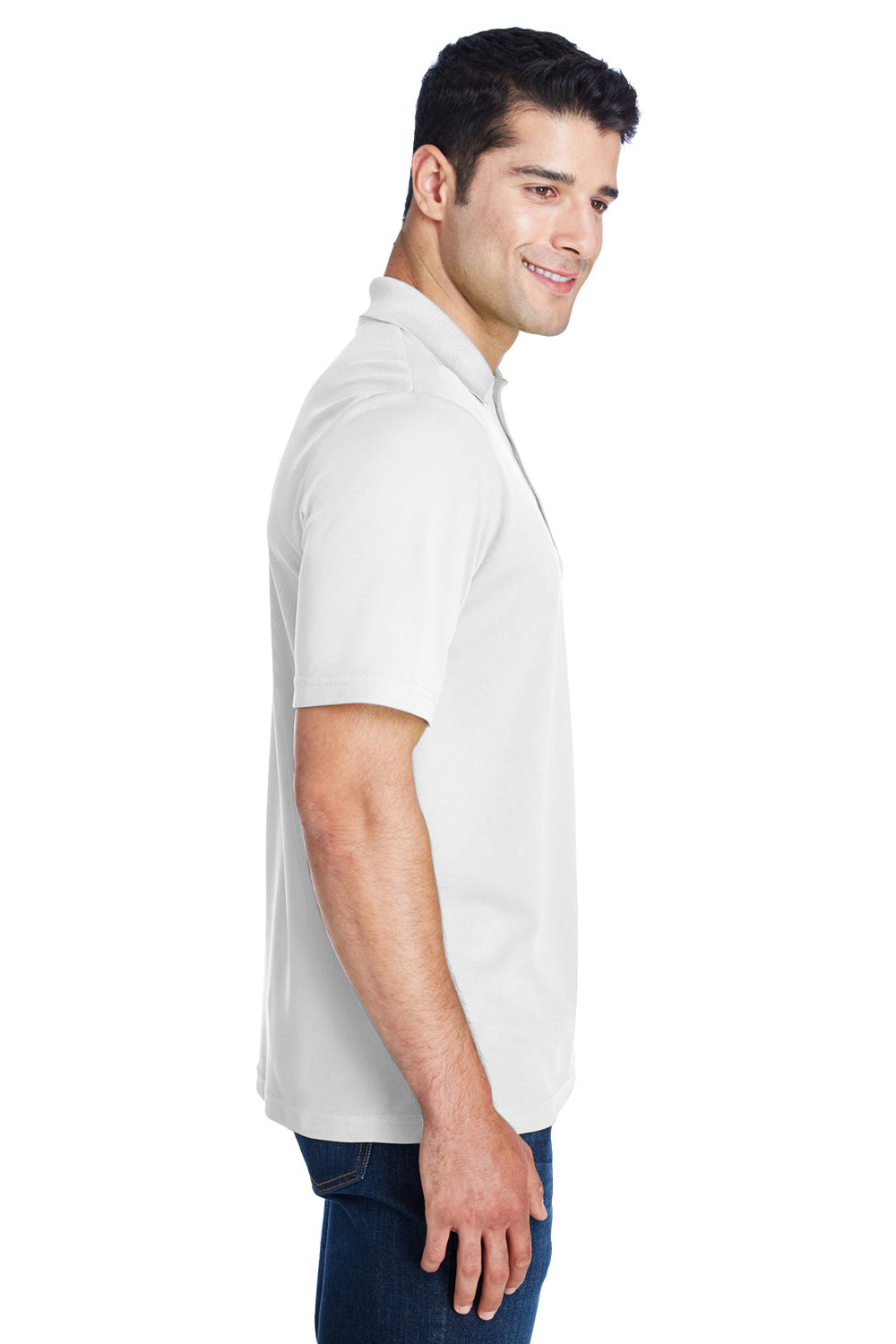 Core 365 88181 Mens Origin Performance Moisture Wicking Short Sleeve Polo Shirt White Side