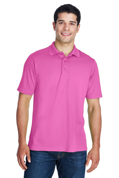 Core 365 88181 Mens Origin Performance Moisture Wicking Short Sleeve Polo Shirt Charity Pink Front