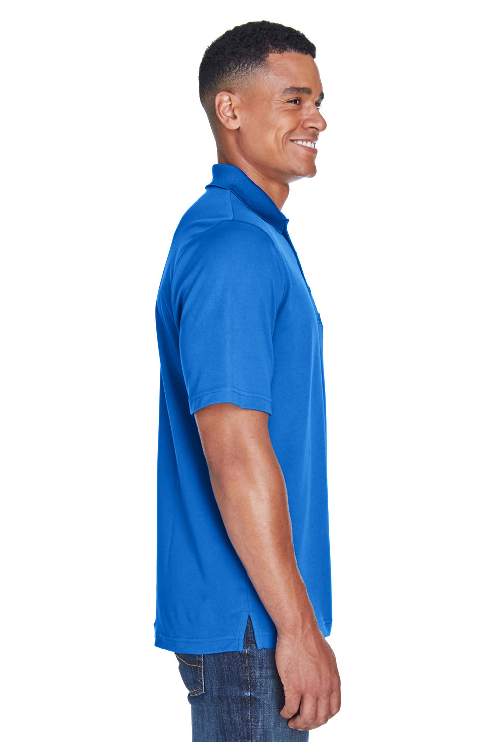 Core 365 88181P Mens Origin Performance Moisture Wicking Short Sleeve Polo Shirt w/ Pocket Royal Blue Side