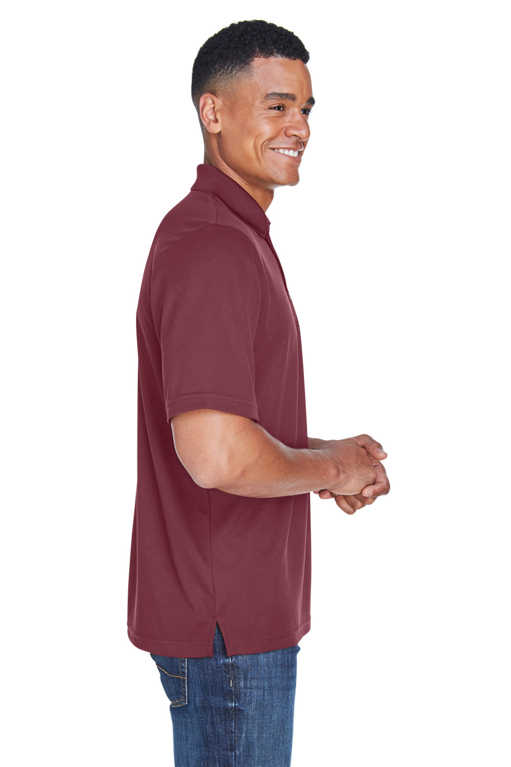 Core 365 88181P Mens Origin Performance Moisture Wicking Short Sleeve Polo Shirt w/ Pocket Burgundy Side