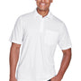 Core 365 Mens Origin Performance Moisture Wicking Short Sleeve Polo Shirt w/ Pocket - White