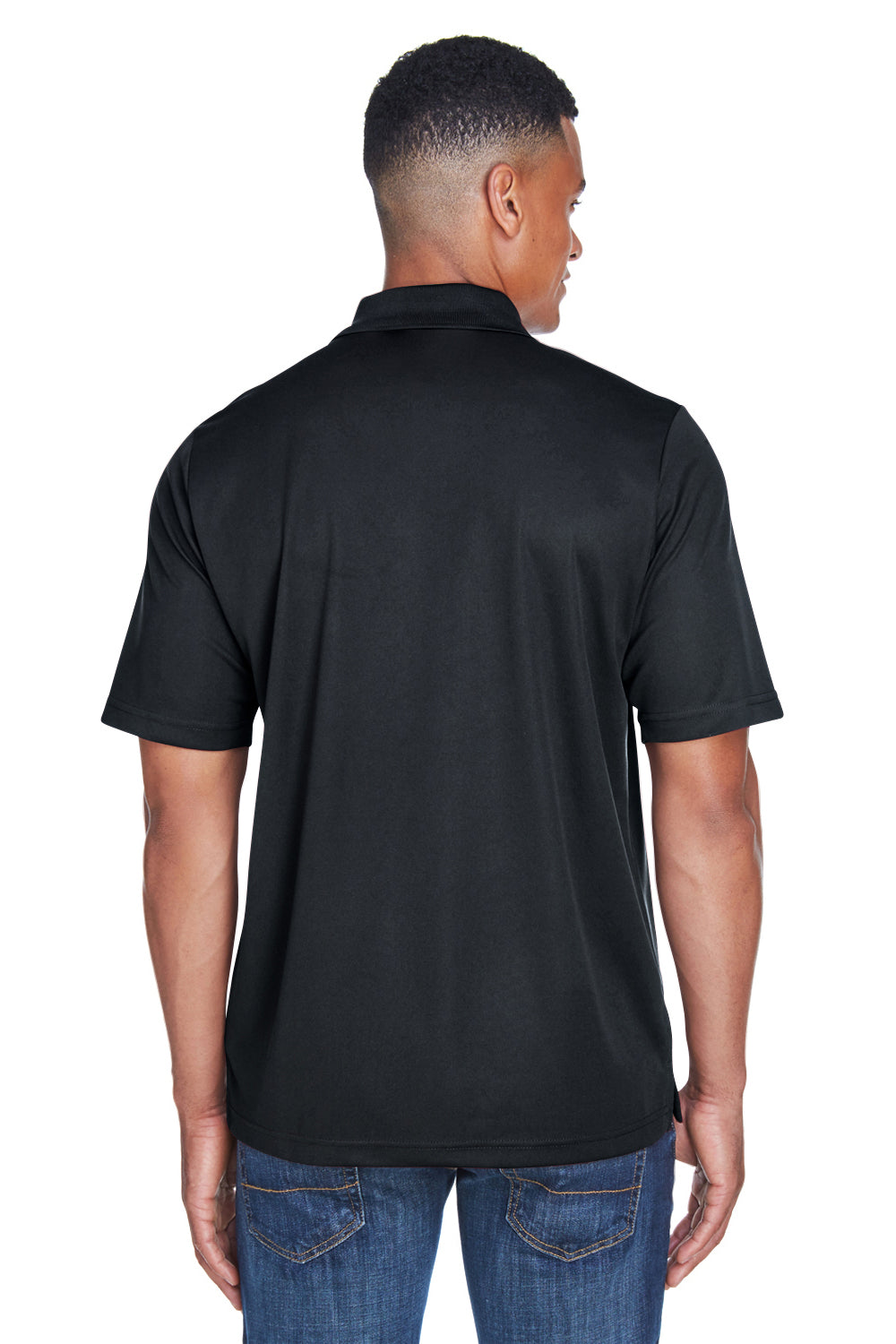 Core 365 88181P Mens Origin Performance Moisture Wicking Short Sleeve Polo Shirt w/ Pocket Black Back