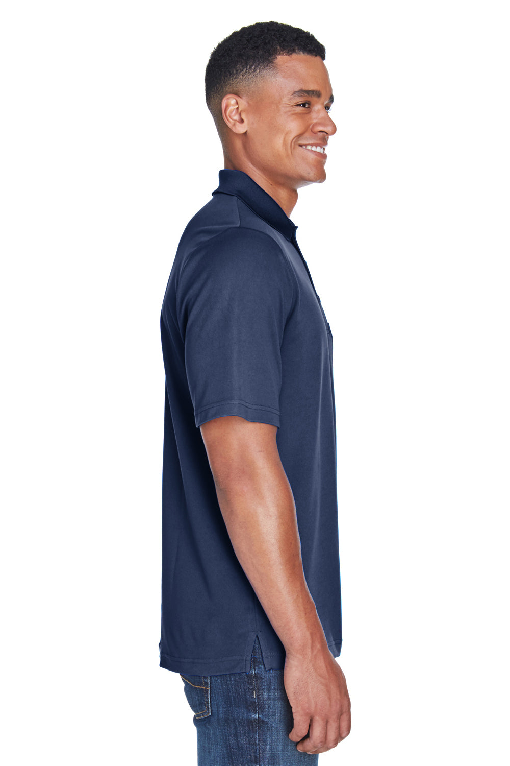Core 365 88181P Mens Origin Performance Moisture Wicking Short Sleeve Polo Shirt w/ Pocket Navy Blue Side